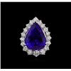 Image 2 : 14KT White Gold GIA Certified 27.66ct Tanzanite and Diamond Ring
