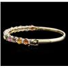 Image 2 : 14KT Yellow Gold 10.15ctw Multicolor Sapphire and Diamond Bracelet