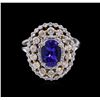 Image 2 : 14KT Two-Tone Gold 1.73ct Tanzanite and Diamond Ring