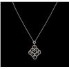 Image 2 : 1.24ctw Diamond Pendant With Chain - 14KT White Gold
