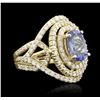 Image 1 : 14KT Yellow Gold 3.15ct Tanzanite & Diamond Ring