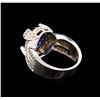 Image 3 : 4.20ct Tanzanite and Diamond Ring - 14KT White Gold