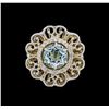 Image 2 : 14KT White Gold 2.65ct Blue Topaz and Diamond Ring