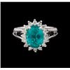 Image 2 : 3.48ct Apatite and Diamond Ring - 14KT White Gold