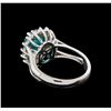 Image 3 : 3.48ct Apatite and Diamond Ring - 14KT White Gold