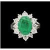 Image 2 : 14KT White Gold 3.41ct Emerald and Diamond Ring