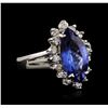 Image 1 : 14KT White Gold 2.76ct Tanzanite and Diamond Ring