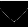 Image 1 : 14KT White Gold 0.09ct Diamond Solitaire Necklace