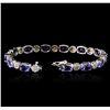 Image 3 : 14KT White Gold 17.16ctw Tanzanite and Diamond Bracelet