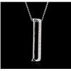 Image 1 : 14KT White Gold 0.16ctw Diamond Pendant With Chain