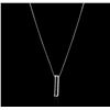 Image 2 : 14KT White Gold 0.16ctw Diamond Pendant With Chain