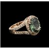 Image 2 : 3.90ct Tourmaline and Diamond Ring - 14KT Rose Gold