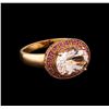 Image 1 : 3.04ct Morganite and Pink Sapphire Ring - 14KT Rose Gold