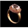 Image 4 : 3.04ct Morganite and Pink Sapphire Ring - 14KT Rose Gold