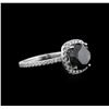 Image 2 : 4.03ctw Black Diamond Ring - 18KT White Gold