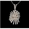 Image 2 : 14KT White Gold 1.34ctw Diamond Pendant With Chain