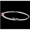 Image 2 : 1.08ct Pink Sapphire and Diamond Bracelet - 14KT White Gold