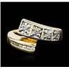 Image 2 : 14KT Two-Tone Gold 0.25ctw Diamond Ring