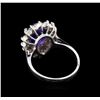 Image 3 : 3.54ct Tanzanite and Diamond Ring - 14KT White Gold