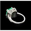 Image 3 : GIA Cert 4.61ct Emerald and Diamond Ring - 14KT White Gold