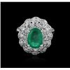 Image 2 : 14KT White Gold 2.23ct Emerald and Diamond Ring