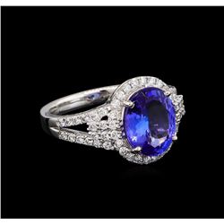 3.38ct Tanzanite and Diamond Ring - Platinum