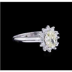 1.37ctw Fancy Light Yellow Diamond Ring - 14KT White Gold