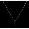 Image 2 : 0.05ctw Diamond Pendant With Chain - 14KT White Gold