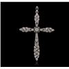 14KT White Gold Diamond Cross Pendant