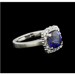 2.62ct Tanzanite and Diamond Ring - 14KT White Gold