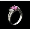 Image 3 : 1.75ct Pink Sapphire and Diamond Ring - 14KT White Gold