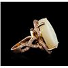 Image 3 : 14KT Rose Gold 12.94ct Opal and Diamond Ring