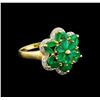 Image 1 : 2.02ctw Emerald and Diamond Ring - 10KT Yellow Gold