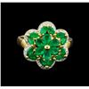 Image 2 : 2.02ctw Emerald and Diamond Ring - 10KT Yellow Gold