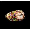 Image 1 : 7.13ct Multi Gemstone Ring - 14KT Rose Gold