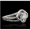 Image 1 : 14KT White Gold 0.97ctw Diamond Ring
