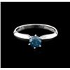 14KT White Gold 0.60ct Round Cut Fancy Blue Diamond Solitaire Ring