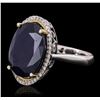 14KT Two-Tone Gold 13.11ct Sapphire and Diamond Ring