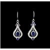 2.23ctw Blue Sapphire and Diamond Earrings - 18KT