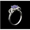 Image 3 : 14KT White Gold 1.25ct Tanzanite and Diamond Ring