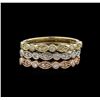 Image 2 : 0.54ctw Diamond Ring Set of 3 - 14KT Tri Color Gold