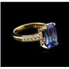 18KT Yellow Gold 3.89ct Tanzanite and Diamond Ring