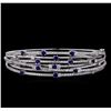 1.35ctw Sapphire and Diamond Bracelet - 14KT White Gold