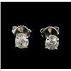Image 1 : 1.35ctw Diamond Solitaire Earrings - 14KT White Gold