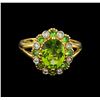 Image 2 : 2.24ct Peridot, Tsavorite and Diamond Ring - 10KT Yellow Gold