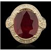 Image 2 : 14KT Yellow Gold 13.80ct Ruby and Diamond Ring