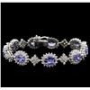 14KT White Gold 13.14ctw Tanzanite and Diamond Bracelet