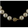 Image 3 : South Sea Cultured Pearl Necklace With 14KT Yellow Gold Diamond Clasp