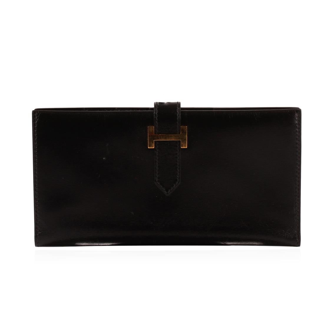 Hermes Black Leather Ladies Wallet