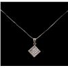 Image 1 : 0.60ctw Diamond Pendant With Chain - 14KT White Gold